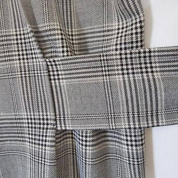 Zara Woman Plaid‎ Dress Small Gray  Puffy Sleeve Midi Belt Winter Work - Picture 10 of 13